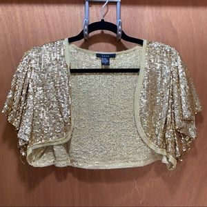 Gold sequin shrug by Saja - Size L